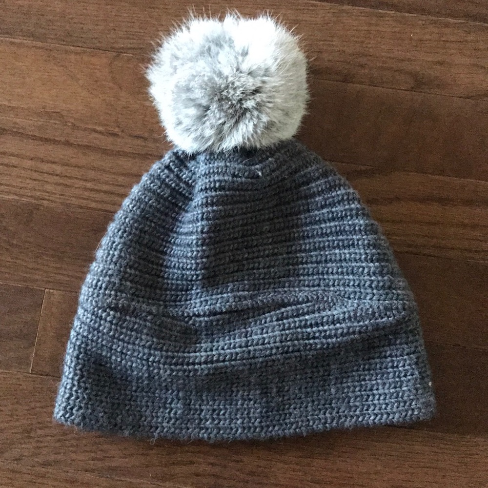 Echo Grey Fur Pom Pom Hat
